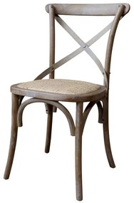 Prírodná drevená stolička s ratanovým výpletom Old French chair - 45*40*88 cm