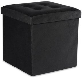 Čierny skladací taburet ZAREX VELVET L