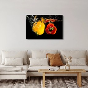 Obraz - papriky vo vode (90x60 cm)