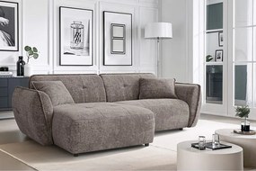 Taupe ženilková rohová pohovka (ľavý roh/s leňoškou) Nelia – Ropez