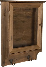 Drevená skrinka na kľúče s vešiakom - 30 * 8 * 40 cm