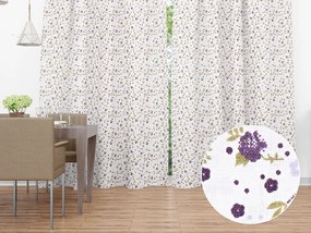 Biante Bavlnený záves Sandra SA-004 Fialové ružičky 140x220 cm