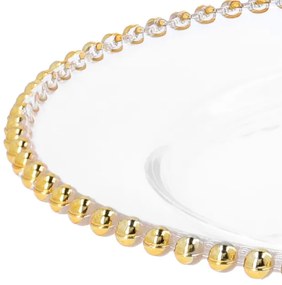 Dekoratívny tanier GOLDEN BALLS so zlatým okrajom s guličkami 807546