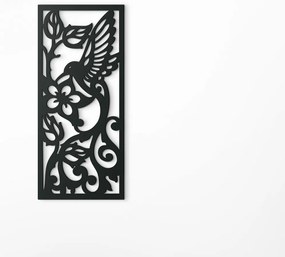 drevko Vyrezávaný obraz Kolibrík Rozmer obrazu: 44,5 x 19,5 cm, Farba dekorácie: Čierna