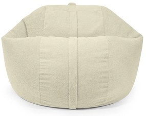 Krémový sedací vak z textílie buklé Roll 135 – SLOWDOWN