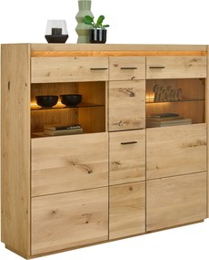 XXXLutz VYSOKÁ KOMODA, jadrový dub, farba duba, 153,8/133,5/37 cm Linea Natura - Komody - 001770000613