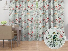 Biante Bavlnený záves Sandra SA-415 Kvety na mintovom hexagóne 150x210 cm
