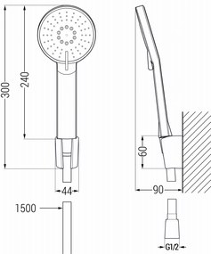 Mexen Royo vaňová sada R40, chróm - 72213R40-00