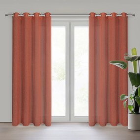 ZÁVES NA KRÚŽKOCH ANGELICA 140X250 CM TEHLOVÁ