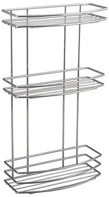 Aqualine - Trojposchodová nástenná polica do sprchy CHRÓM LINE lesklý chróm