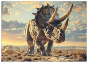 Sklenený obraz - Triceratops (70x50 cm)