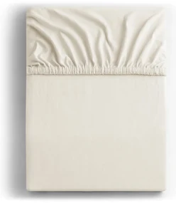Biela/krémová napínacia plachta jersey 240x200 cm Amber – Restilo