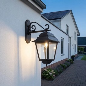 Klasická vonkajšia nástenná lampa čierna IP44 - Big
