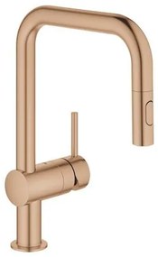 Drezová batéria GROHE Minta s vyťahovacou spŕškou, 2 prúdy Warm Sunset 32322DL2