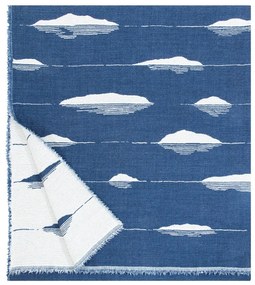 Vlnená deka Merellä 150x180, modro-biela