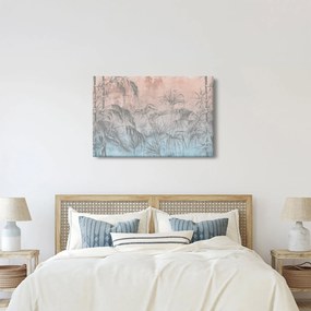 Obraz - Tropické rastliny na stene (90x60 cm)