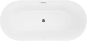 Mexen Luna, Slim voľne stojaca vaňa 170 x 75 cm, biela, prepad brúsený grafit, 52041707500-66