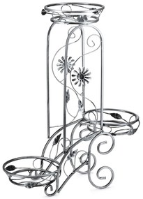 STOJAN NA KVETINÁČ FLOWER 88X28X65 CM STRIEBORNÁ