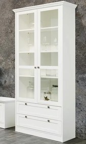 Vysoká vitrína Landwood, biela