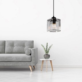 Toolight Toolight, Krištáľová závesná lampa E27 60W APP511-1CP, čierna, OSW-08551