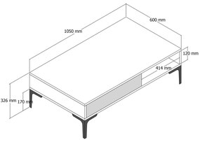 Konferenčný stolík Irma (orech + krémová). Vlastná spoľahlivá doprava až k Vám domov. 1089235