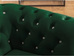 Zelená zamatová rozkladacia rohová pohovka (ľavý roh/do L) York Blik – Ropez