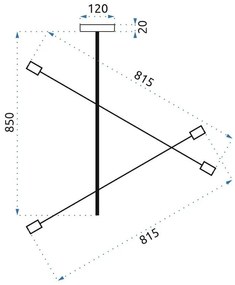 Toolight - Nastaviteľná stropná lampa dvojramenná 4xE27 60W APP479-4C, zlatá, OSW-00611