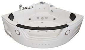 M-SPA - Kúpeľňová vaňa s hydromasážou biela TURBO PLUS 2-miestna 152 x 152 x 67 cm (MSPA10632 TURBO+)