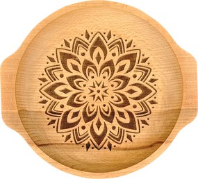 AMADEA Drevená miska mandala, masívne drevo, 24 cm