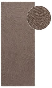Ručne tkaný vlnený behúň taupe 80x300 cm Eleni Taupe – Hanse Home