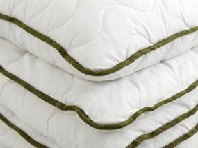 Celoročný paplón prešívaný 140x200 cm s vankúšom STELLA ALOE VERA 70x90 cm, biely