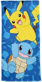 Bavlnená plážová osuška Pokémon - motív Pikachu a Squirtle - 100% bavlna - 70 x 140 cm