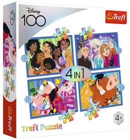 Puzzle 4v1 Šťastný svet Disney 28,5 x20, 5cm v krabici