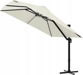 CH Krémový záhradný slnečník s obalom Roma Mini - 2,5 x 2,5 m