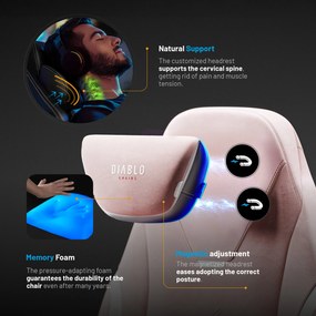 Ružová herná stolička Diablo X.Eye Prime Akira Pink