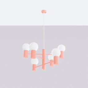 Luster Halo, 6x biele sklenené tienidlo, p