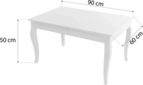Tutumi Tutumi, kávový stolík 60x90x50cm, biela, 381834, KRZ-05006