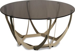 XXXLutz KONFERENČNÝ STOLÍK, krémová, bronzová, kov, sklo, 80/80/40 cm Xora - Stolíky do obývačky - 001815032906