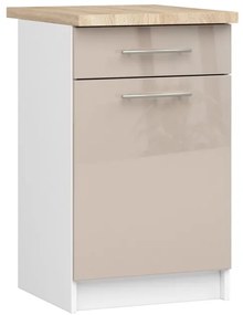 Spodná kuchynská skrinka s doskou OLIWIA S50 SZ1 biela / cappuccino, lesk