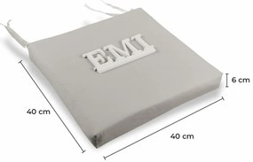 Sedák na stoličku svetlo sivý 40x40 cm EMI