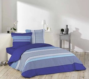 Posteľná bielizeň na maželskú posteľ modrej farby DAMARA BLUE 200 x 220 cm