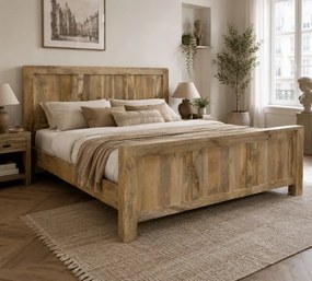 Posteľ Hina 180x200 z mangového dreva Mango natural