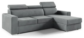 Rohová rozkladacia sedacia súprava ADELA Tmavo sivá I Pravá