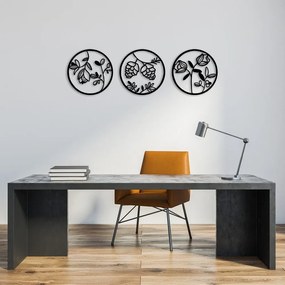 Kovová nástenná dekorácia Floral - Wallity