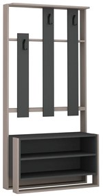 Nástenný vešiak s botníkom Chester Light Mocha and Anthracite