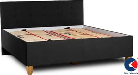 Manželská posteľ s lamelovým roštom ALMA, 200x180, čierná vzor (č.41)
