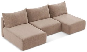 Svetlohnedá rozkladacia/s úložným priestorom rohová pohovka Kalena – Makamii