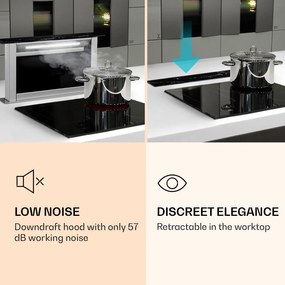 Klarstein Royal Flush Eco, digestor, 60 cm, výsuvný, 576 m³/h, A+, čierny