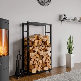 Stojan na drevo Keri V2 25x60x150, čierna