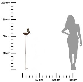 Zapichovacie napájadlo pre vtáky Owl, 124,5x24 cm, kov, viacfarebná